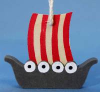Ornament - Viking Ship - Wooden