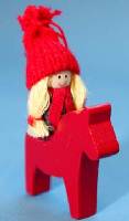 Ornament - Tomte Girl on Horse Ornament - Tomte Girl on Horse