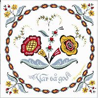 Tile - Swedish Flower with Var så God Tile - Swedish Flower with Var så God