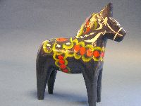 4 inch Blue Mora Dala Horse