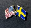 Lapel Pin - Swedish/American Flag - More Details